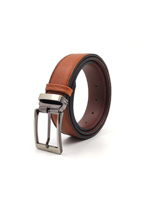 Borsche Men's Leather Belt Tabac Brown