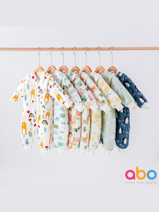 abo Winter Sleeping Bag with Feet Classic 2.5 Tog WHITE-YELLOW with Detachable Sleeves