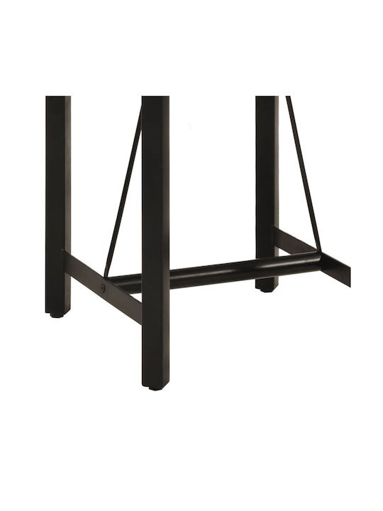 Square Table Bar from Solid Wood & Metal Mango Wood Mango Massif 55x55x107cm