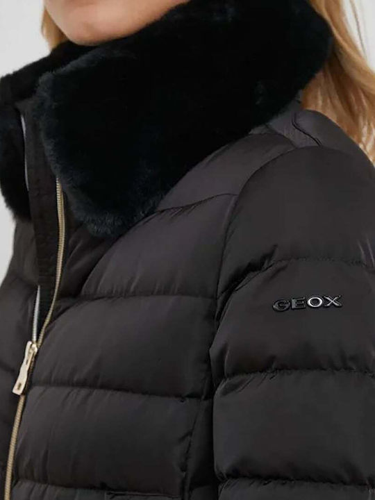 Geox Bettanie Kurz Damen Puffer Jacke für Winter Schwarz