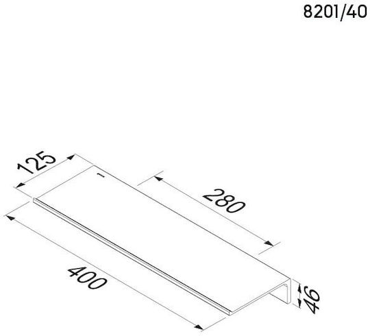 Geesa Wall Mounted Bathroom Shelf Metallic 12.5x40x4.6cm Black