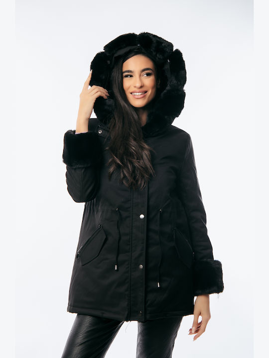 Lungă Jachetă de femei Puffer Black