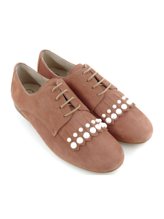 Gadea Suede Γυναικεία Oxfords σε Ροζ Χρώμα