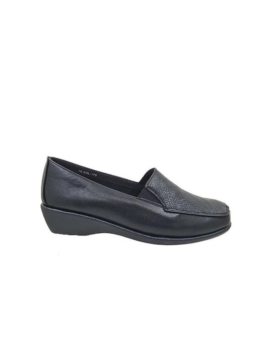 Antrin Leather Women's Moccasins in Black Color