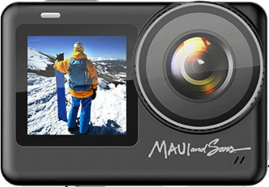 Egoboo X Maui And Sons Eye Pro 128GB Action Camera 4K Ultra HD Underwater (with Case) with Touch Screen 2.33" and Wi-Fi Black