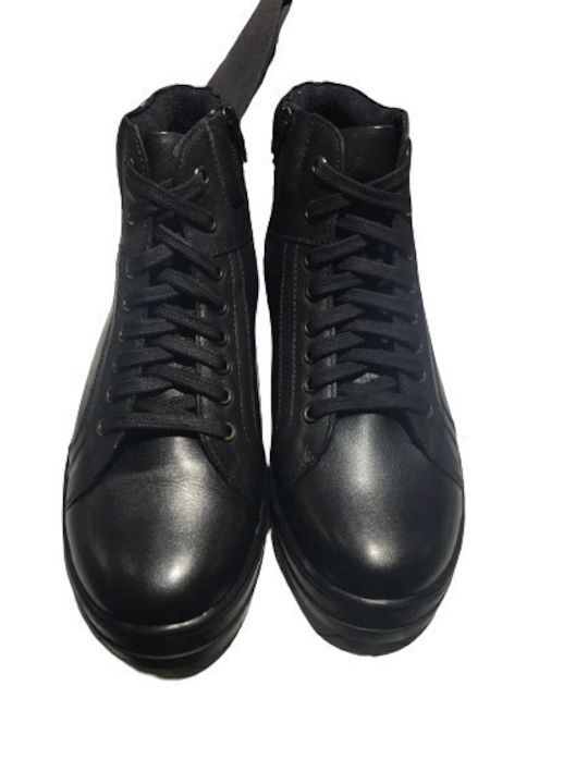 Leder Schwarz Herrenstiefel mit Reißverschluss
