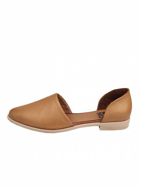 Bueno Shoes Leather Ballerinas Tabac Brown