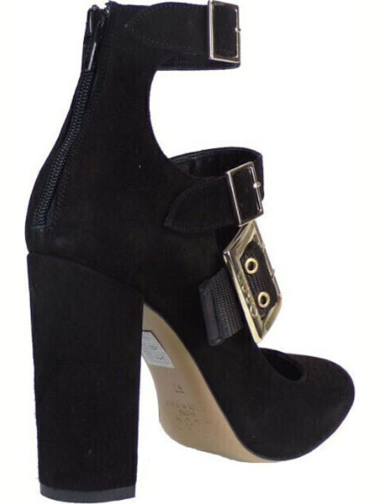 Decollete Donna Leder Pumps Schwarz