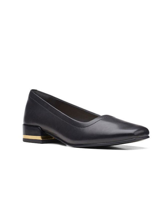 Clarks Leather Pointed Toe Black Heels Court