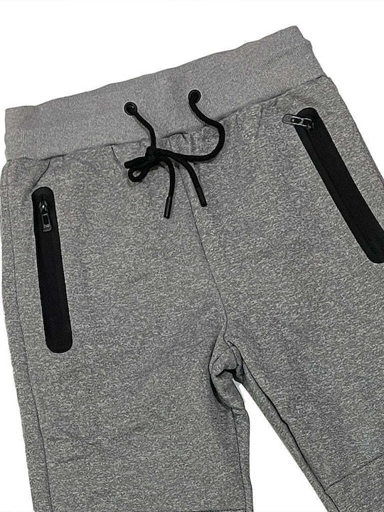 Ustyle Men's Fleece Sweatpants with Rubber Grey