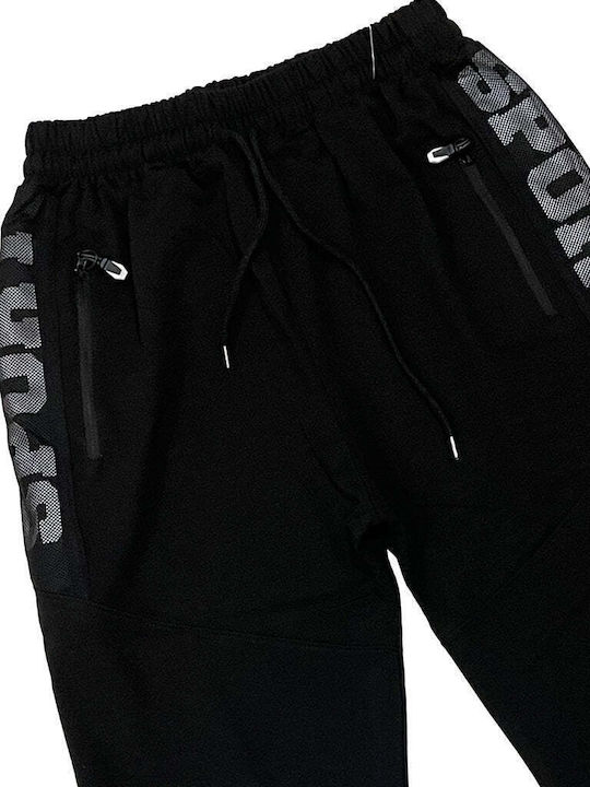 Ustyle Men's Sweatpants with Rubber Black