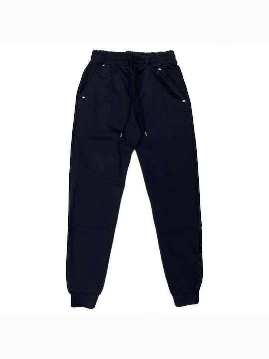 Ustyle Men's Fleece Sweatpants with Rubber Blue