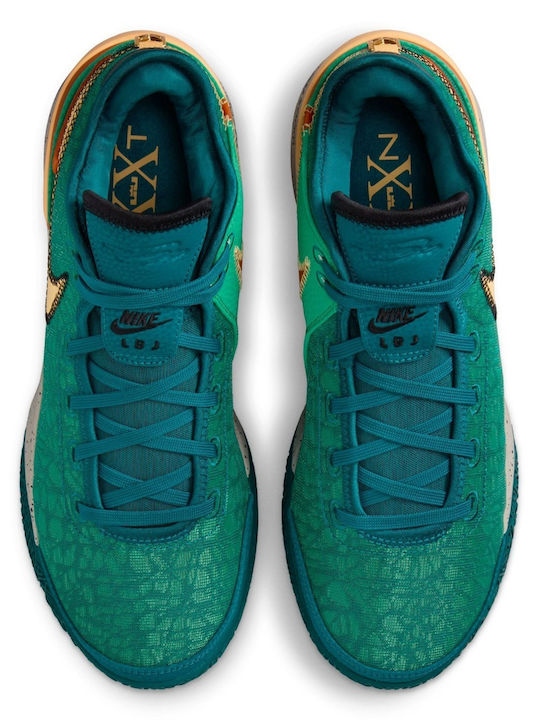 LeBron NXXT Genisus Niedrig Basketballschuhe Geode Teal / Melon Tint / Stadium Green / Campfire Orange
