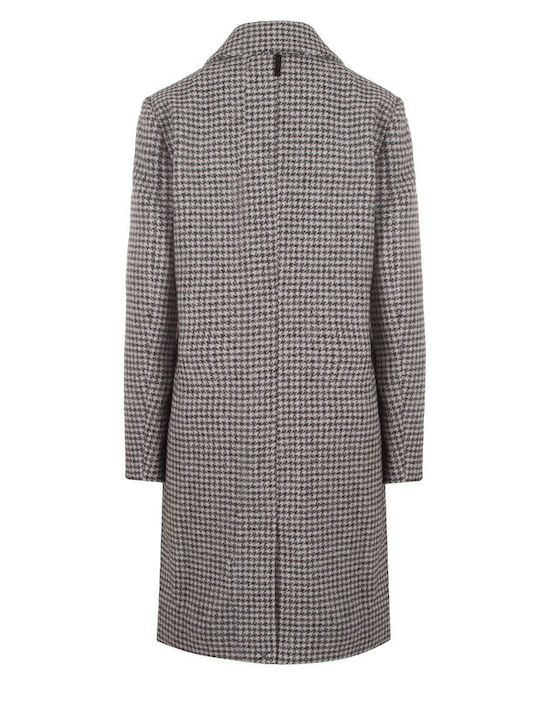 DKNY Women's Midi Coat with Buttons Black