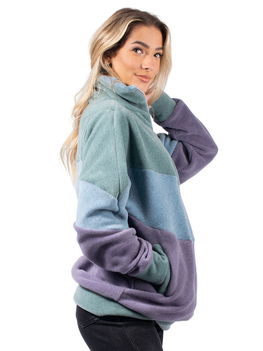 PCP Frankie Women's Long Hooded Sweatshirt Blue.