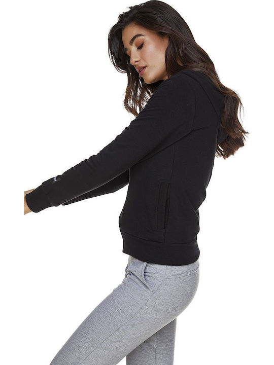 Women's Sweatshirt Jacket Hooded Black