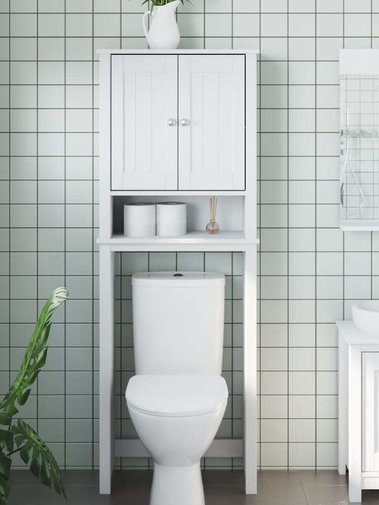 vidaXL Επιδαπέδια Ραφιέρα Μπάνιου Ξύλινη 60x27x164.5cm
