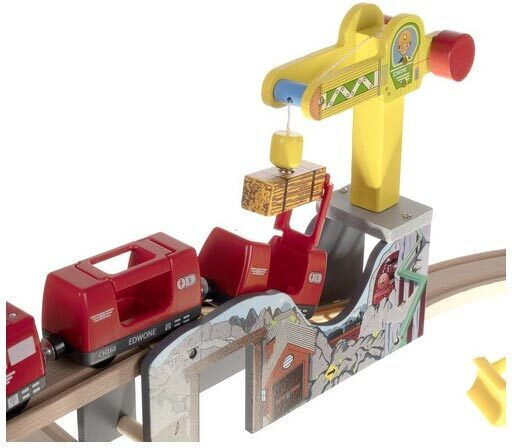 Kruzzel Eisenbahn Set mit Zug aus Holz für 3+ Jahre alt+ Jahre