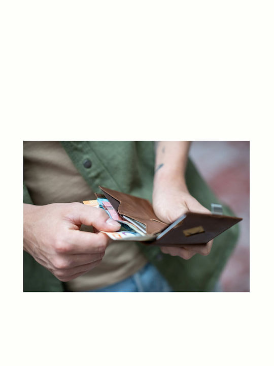 Leather Men's Wallet Cards with RFID Brown