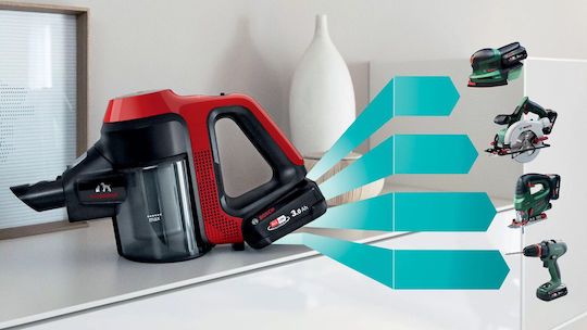 Bosch Unlimited 7 Прахосмукачка 2 в 1 Stick & Ръчна Червена