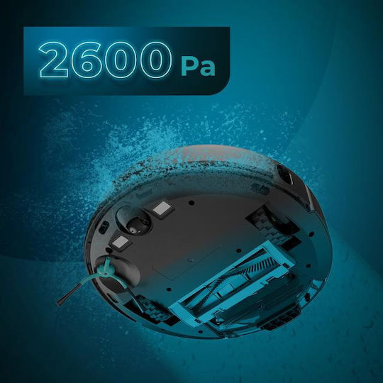 Cecotec Conga 7490 Immortal Home Genesis Σκούπα Ρομπότ με Χαρτογράφηση Laser & Απορρόφηση 2600Pa Μαύρη