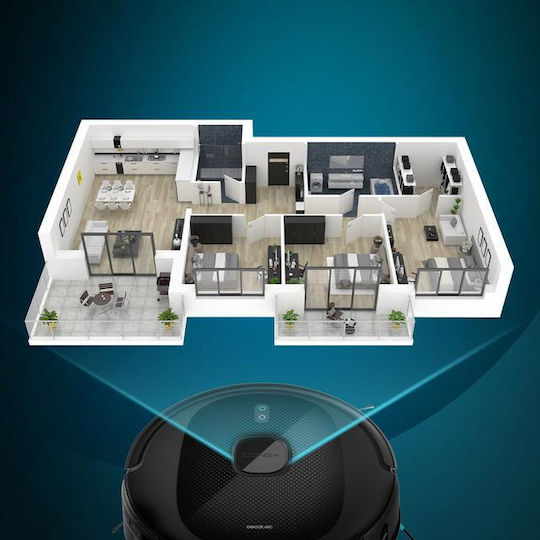 Cecotec Conga 7490 Immortal Home Genesis Σκούπα Ρομπότ με Χαρτογράφηση Laser & Απορρόφηση 2600Pa Μαύρη