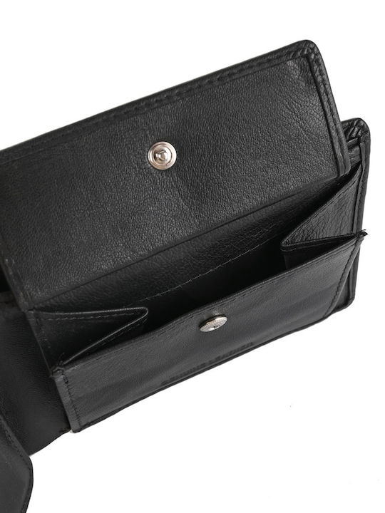 New Line Collection Δερμάτινο Ανδρικό Πορτοφόλι με RFID Μαύρο