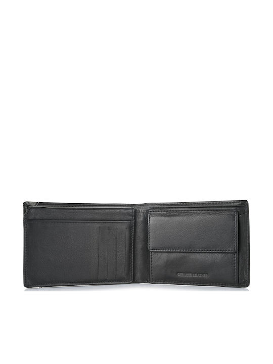 New Line Collection Δερμάτινο Ανδρικό Πορτοφόλι με RFID Μαύρο