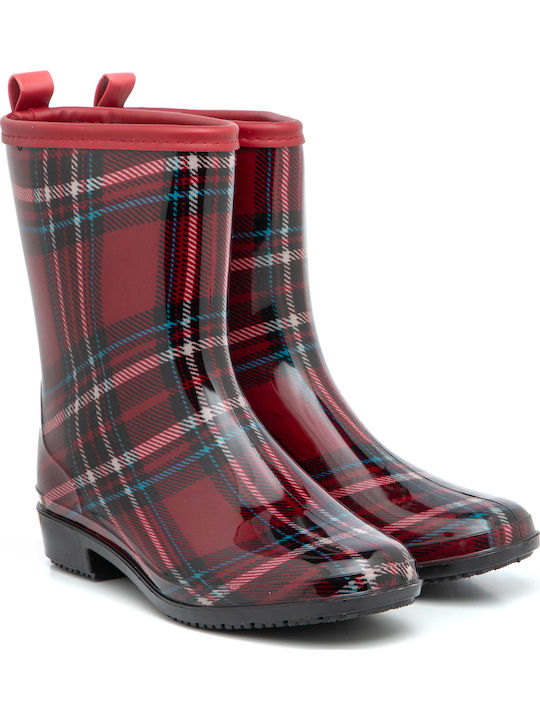 Women's Fur Lined Wellies Burgundy