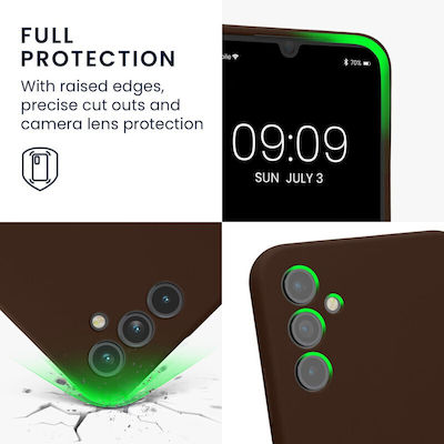 KWmobile Umschlag Rückseite Silikon Braun (Galaxy A34)