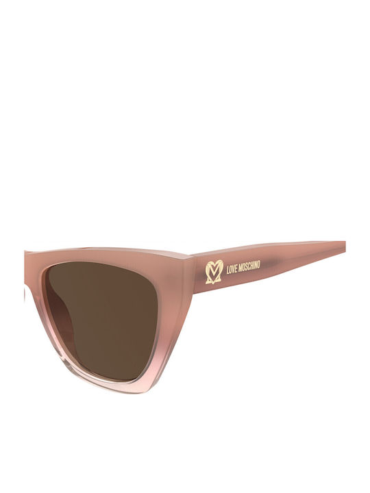 Damen Sonnenbrille mit Rosa Kunststoff Gestell und Braun Linse