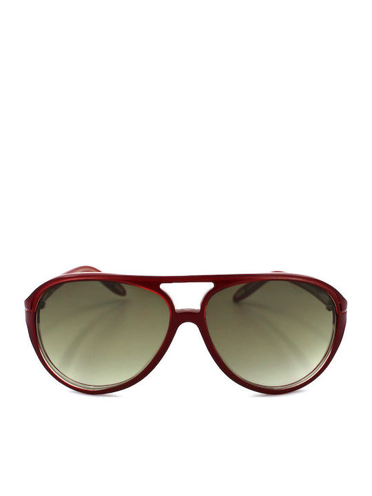 Ralph Lauren Women's Sunglasses with Burgundy Plastic Frame and Brown Gradient Lens RA5123 956-13