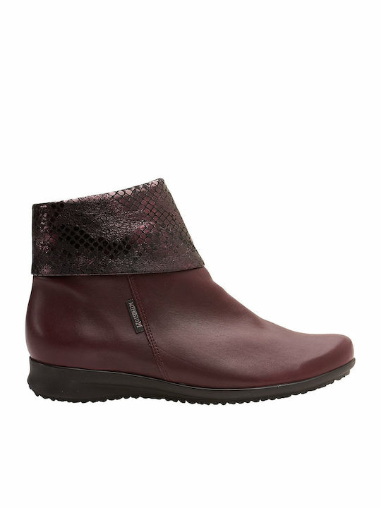 Leder Stiefeletten Damen BORDO