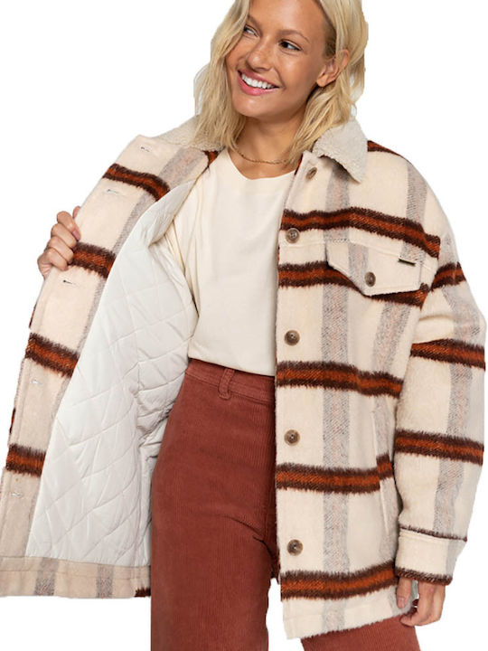 Lucky Sherpa Damen Braun Overshirt Oversized