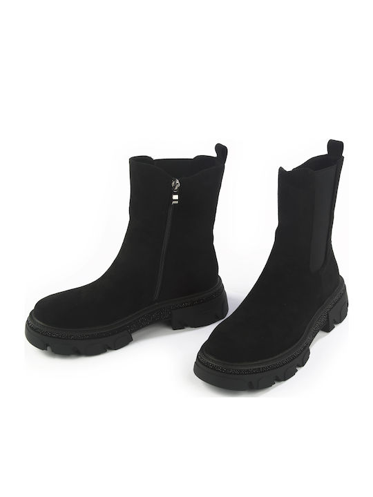 Damen Chelsea Stiefeletten Schwarz