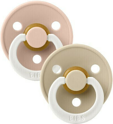 Bibs Pacifiers Rubber Blush & Vanilla for 0-6 months 2pcs