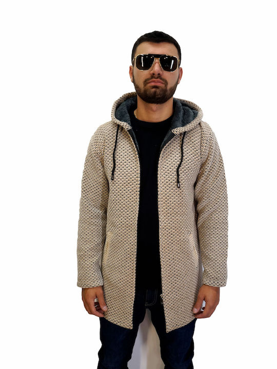 Frank Tailor Men's Knitted Cardigan Beige