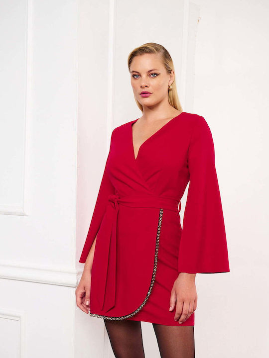 Emporio Grama Mini Rochie Înfășurați Red