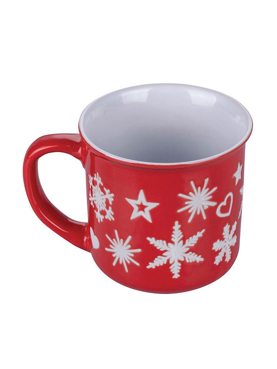 Set Christmas Cups Ceramic White L9xW9cm 4pcs