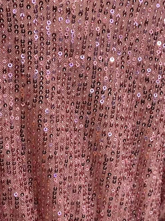 Extan Bebe Παιδικό Φόρεμα με Παγιέτες Μακρυμάνικο Ροζ
