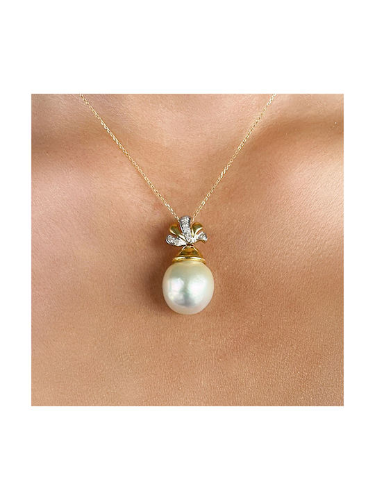 Margaritari Charm from White Gold 18k with Pearls