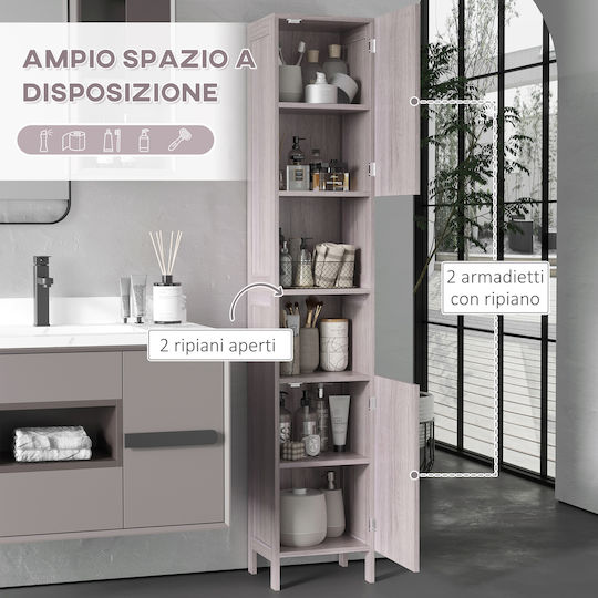 Kleankin Floor Bathroom Column Cabinet L30xD32xH172.5cm Blue
