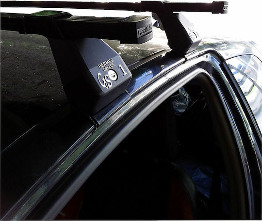 GS Steel Car Roof Bars for Toyota Yaris 3D Set with Roof Rack Legs and Lock Silver