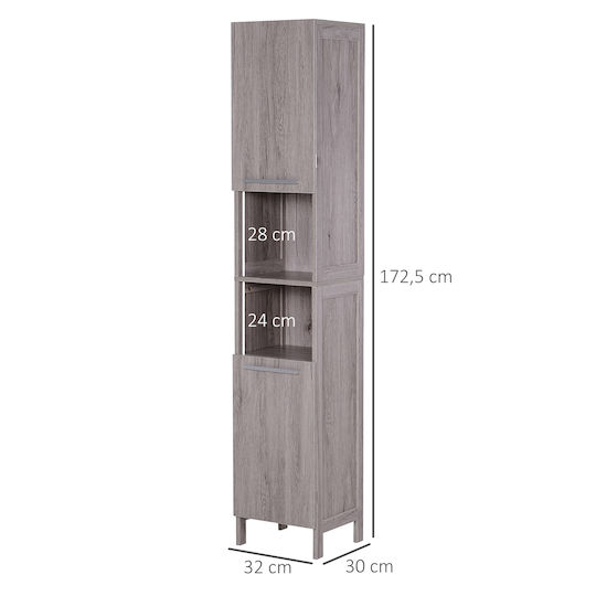 Kleankin Floor Bathroom Column Cabinet L30xD32xH172.5cm Blue