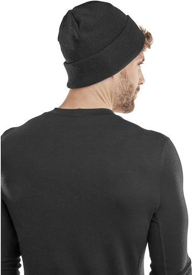Beanie Unisex Σκούφος Πλεκτός σε Μαύρο χρώμα