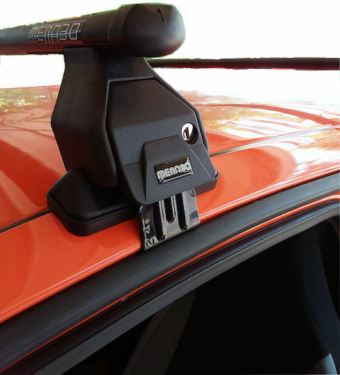 Menabo Μπάρες Οροφής Μεταλλικές για Toyota Aygo (Σετ με πόδια) Ασημί