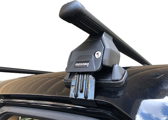 Menabo Steel Car Roof Bars for Honda Civic 2006-2011 Set with Roof Rack Legs Silver