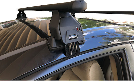 Menabo Steel Car Roof Bars for Honda Civic 2006-2011 Set with Roof Rack Legs Silver