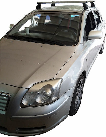 Menabo Aluminum Car Roof Bars for Toyota Avensis 4D Set with Roof Rack Legs and Lock Silver