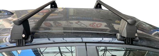 Menabo Steel Car Roof Bars for Toyota Auris and Corolla 5D Set with Roof Rack Legs Silver
